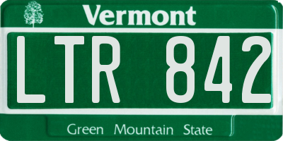VT license plate LTR842