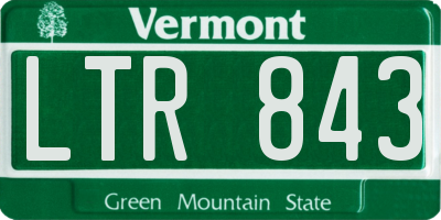 VT license plate LTR843