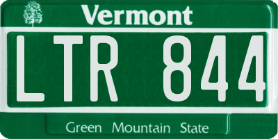 VT license plate LTR844
