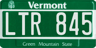VT license plate LTR845