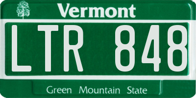 VT license plate LTR848