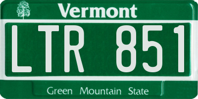 VT license plate LTR851