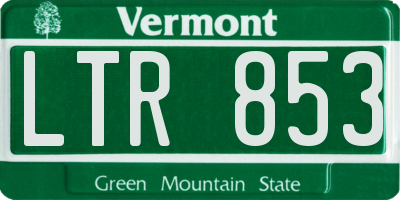 VT license plate LTR853