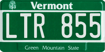 VT license plate LTR855