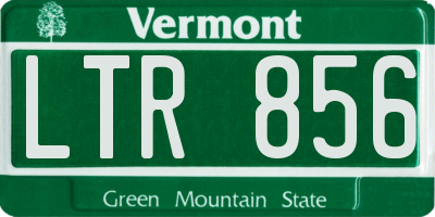 VT license plate LTR856