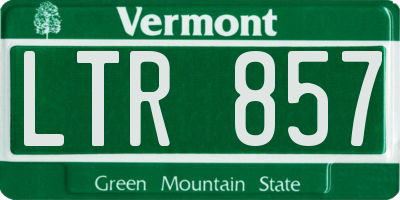 VT license plate LTR857