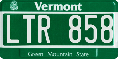 VT license plate LTR858