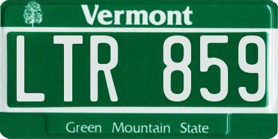 VT license plate LTR859