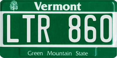 VT license plate LTR860