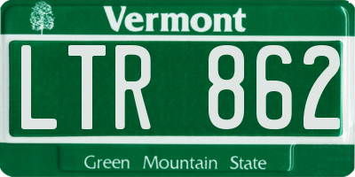 VT license plate LTR862
