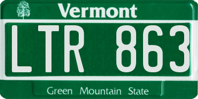 VT license plate LTR863