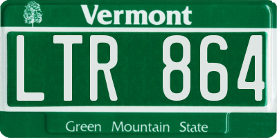 VT license plate LTR864