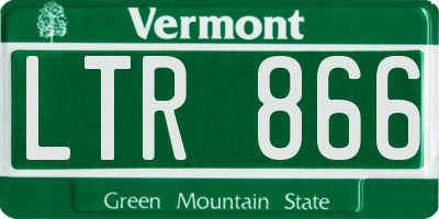 VT license plate LTR866