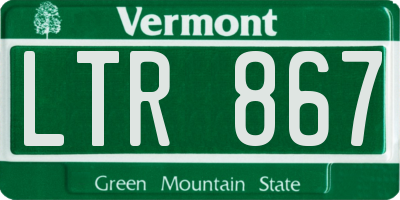 VT license plate LTR867