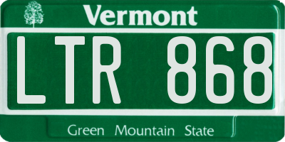 VT license plate LTR868