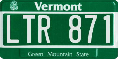 VT license plate LTR871