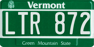 VT license plate LTR872