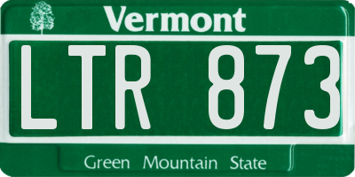 VT license plate LTR873