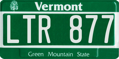 VT license plate LTR877