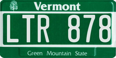 VT license plate LTR878