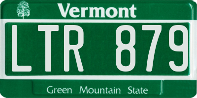 VT license plate LTR879