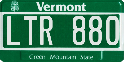 VT license plate LTR880