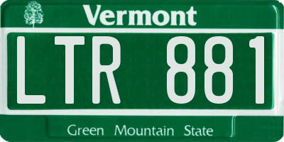 VT license plate LTR881