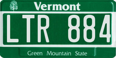 VT license plate LTR884