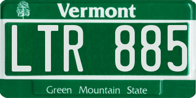 VT license plate LTR885