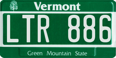 VT license plate LTR886