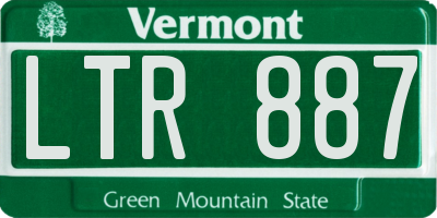 VT license plate LTR887