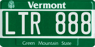 VT license plate LTR888