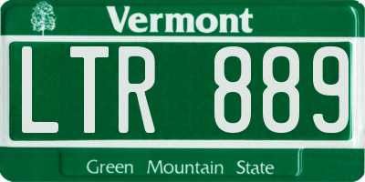 VT license plate LTR889