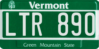 VT license plate LTR890