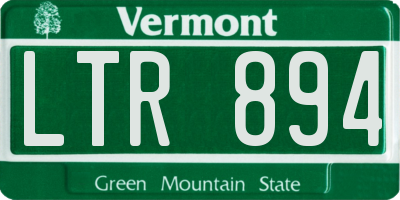 VT license plate LTR894