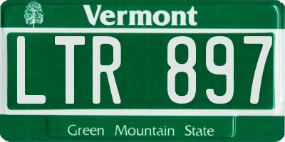 VT license plate LTR897