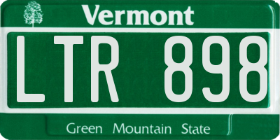 VT license plate LTR898