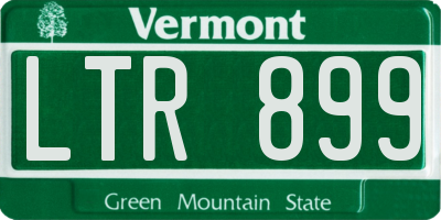 VT license plate LTR899