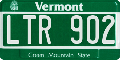 VT license plate LTR902