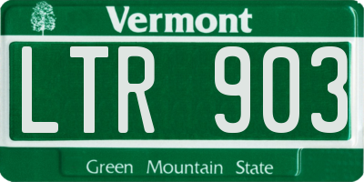VT license plate LTR903