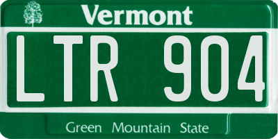 VT license plate LTR904