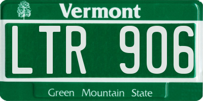 VT license plate LTR906