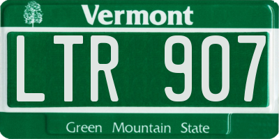 VT license plate LTR907