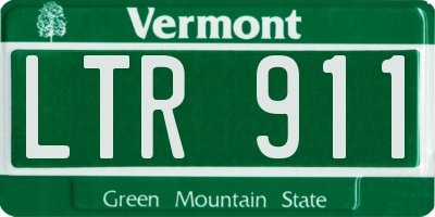 VT license plate LTR911