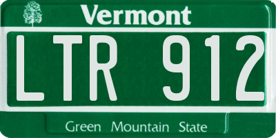 VT license plate LTR912