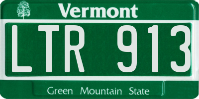 VT license plate LTR913