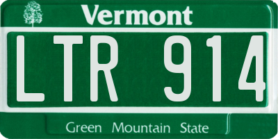 VT license plate LTR914