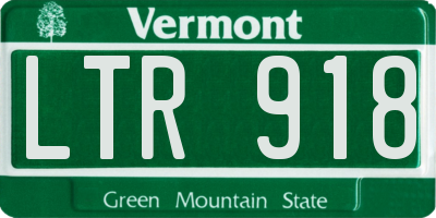 VT license plate LTR918