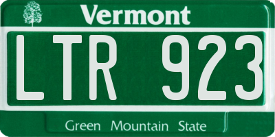 VT license plate LTR923