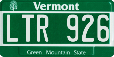 VT license plate LTR926
